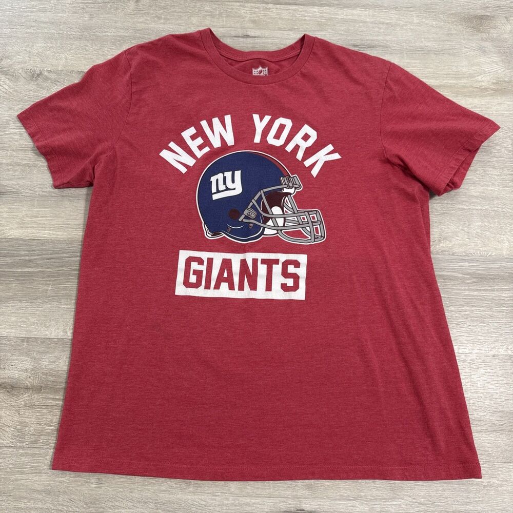 New York Giants Football Shirt NFL Men’s Red XL Helmet Logo Cotton Blend Tee